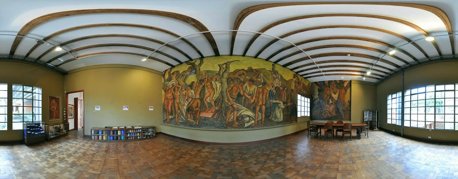 Sala con murales del maestro Pedro Nel Gómez